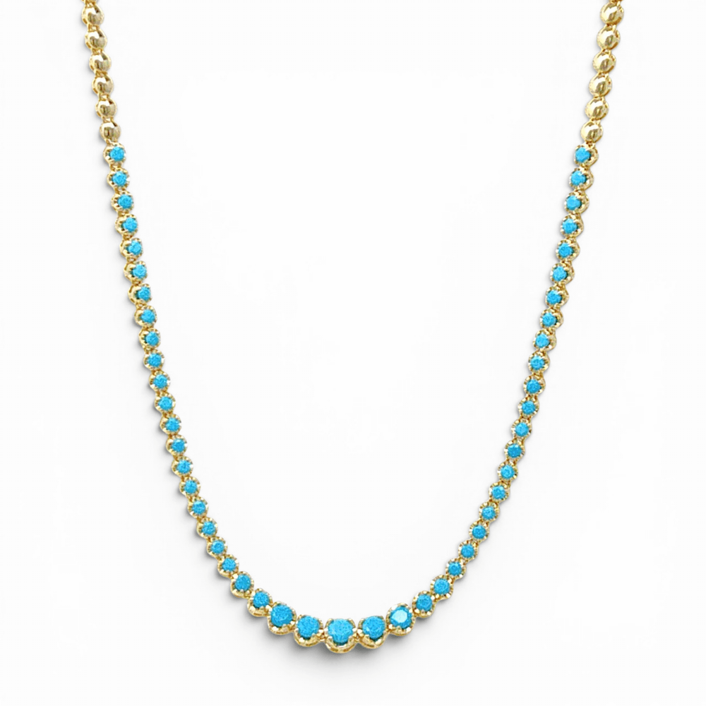 Serena Round Stone Gradient Tennis Necklace view 8