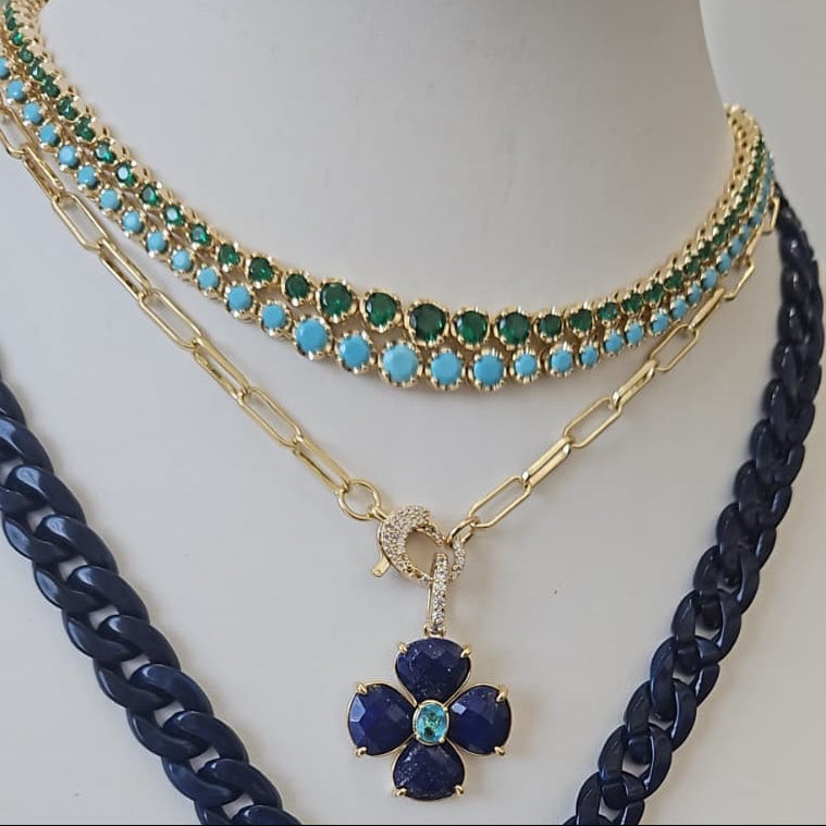 Serena Round Stone Gradient Tennis Necklace view 9