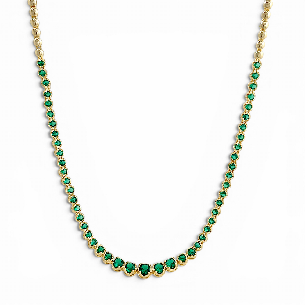 Serena Round Stone Gradient Tennis Necklace view 10