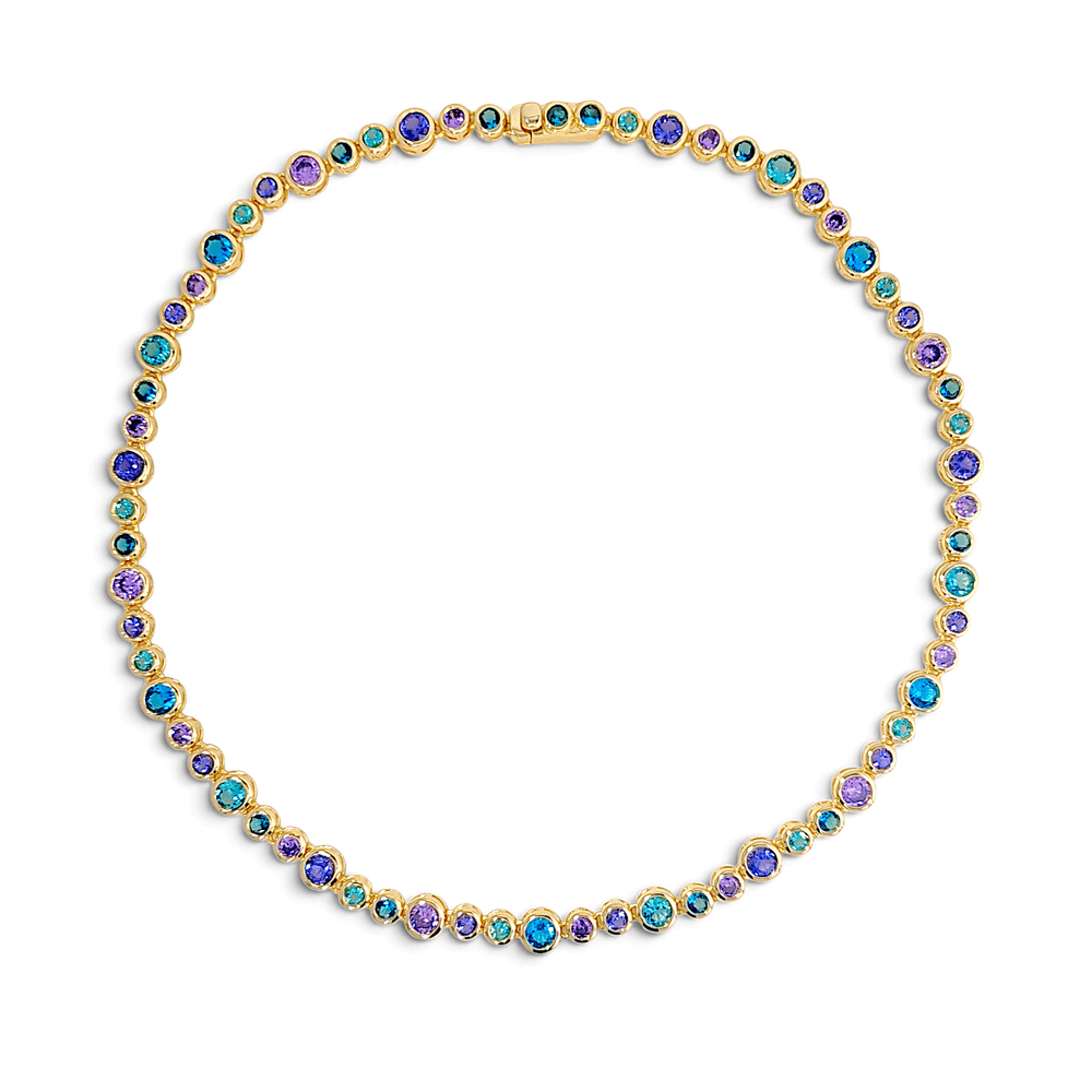 Lucia Mermaid bubbles tennis Necklace view 5