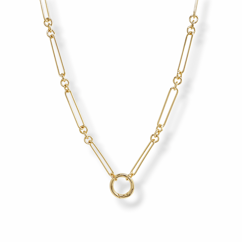 Speranza Greek with front clasp Necklace in Gold - 18K Gold Plated Wholesale Jewelry