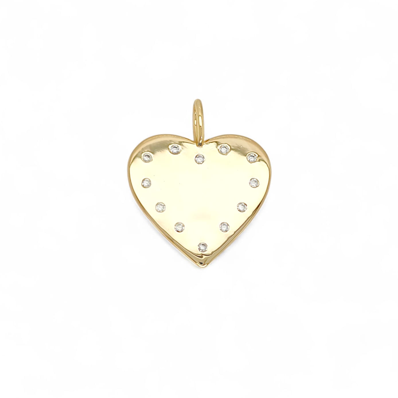 Divina Charm Heart Plain Necklace in Gold - 18K Gold Plated Wholesale Jewelry