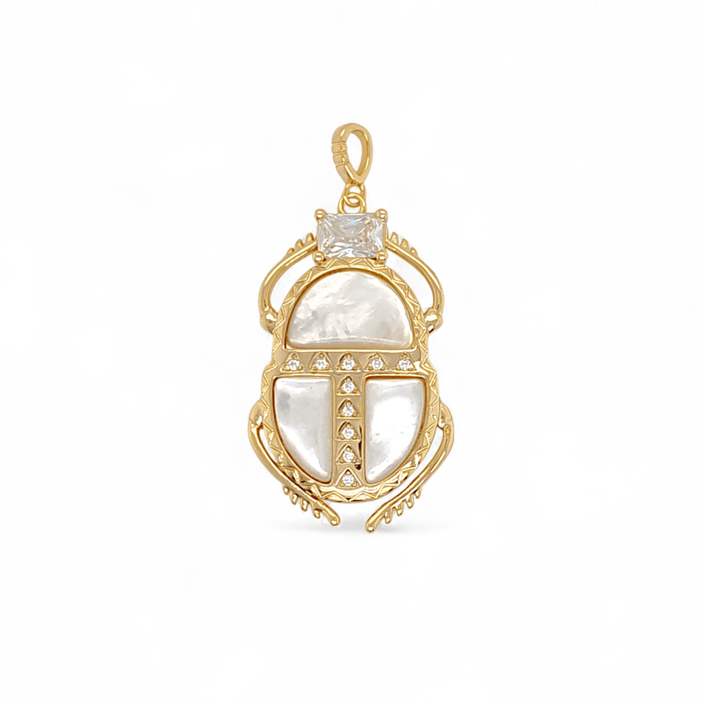 Dolce Egipt Pendant Necklace in Pearl - 18K Gold Plated Wholesale Jewelry