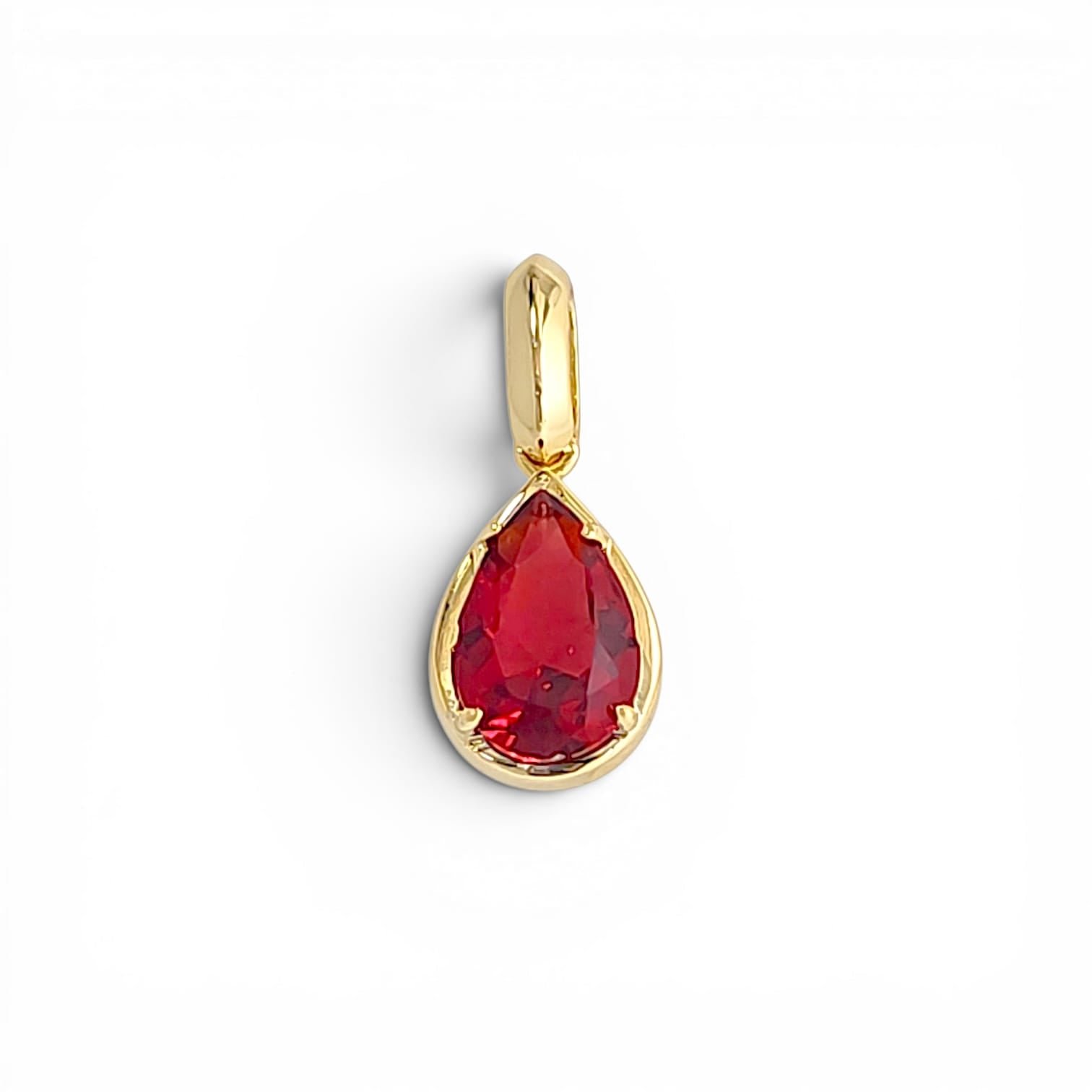 Amalfi Pear Cut Bezel Pendant Necklace view 4