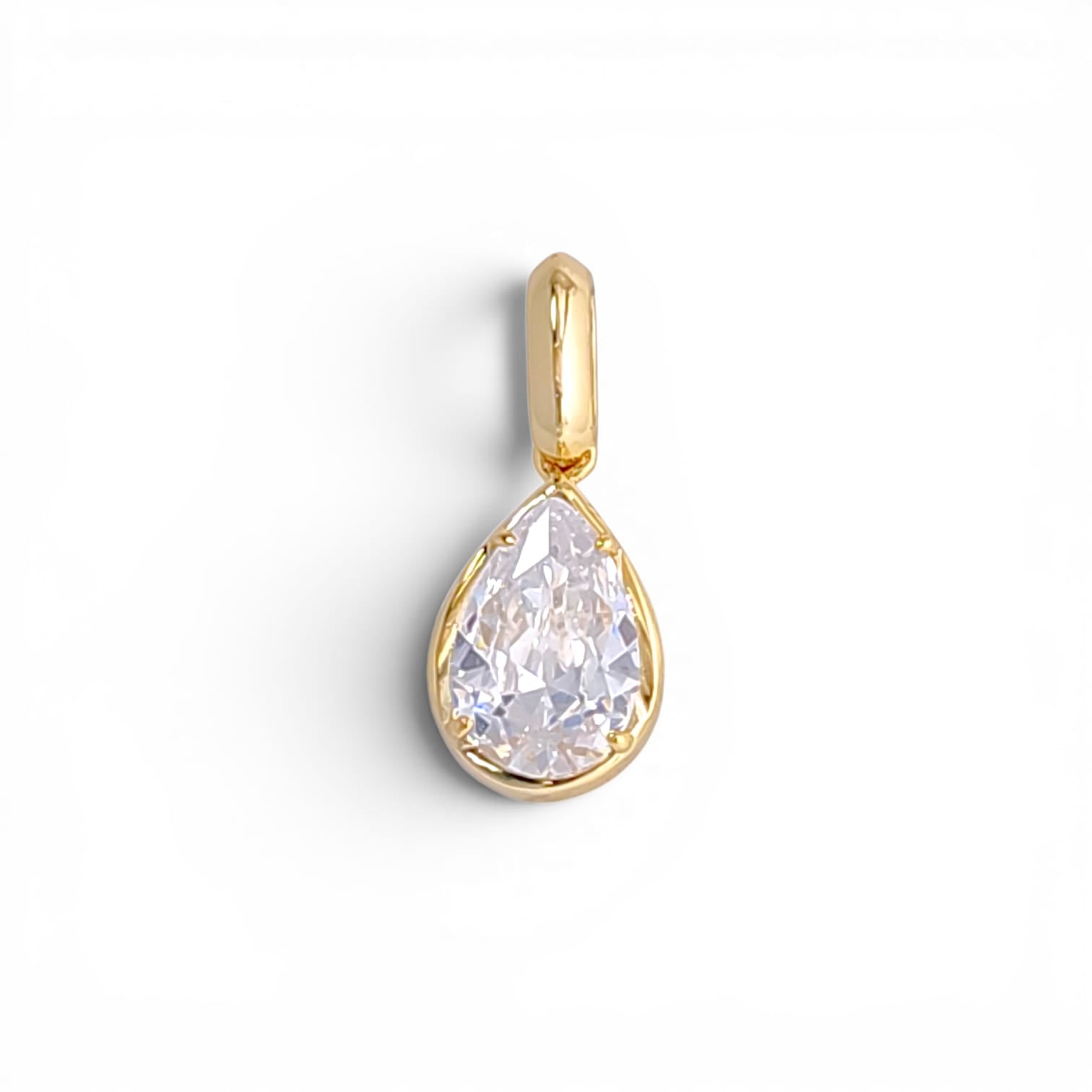 Amalfi Pear Cut Bezel Pendant Necklace view 6