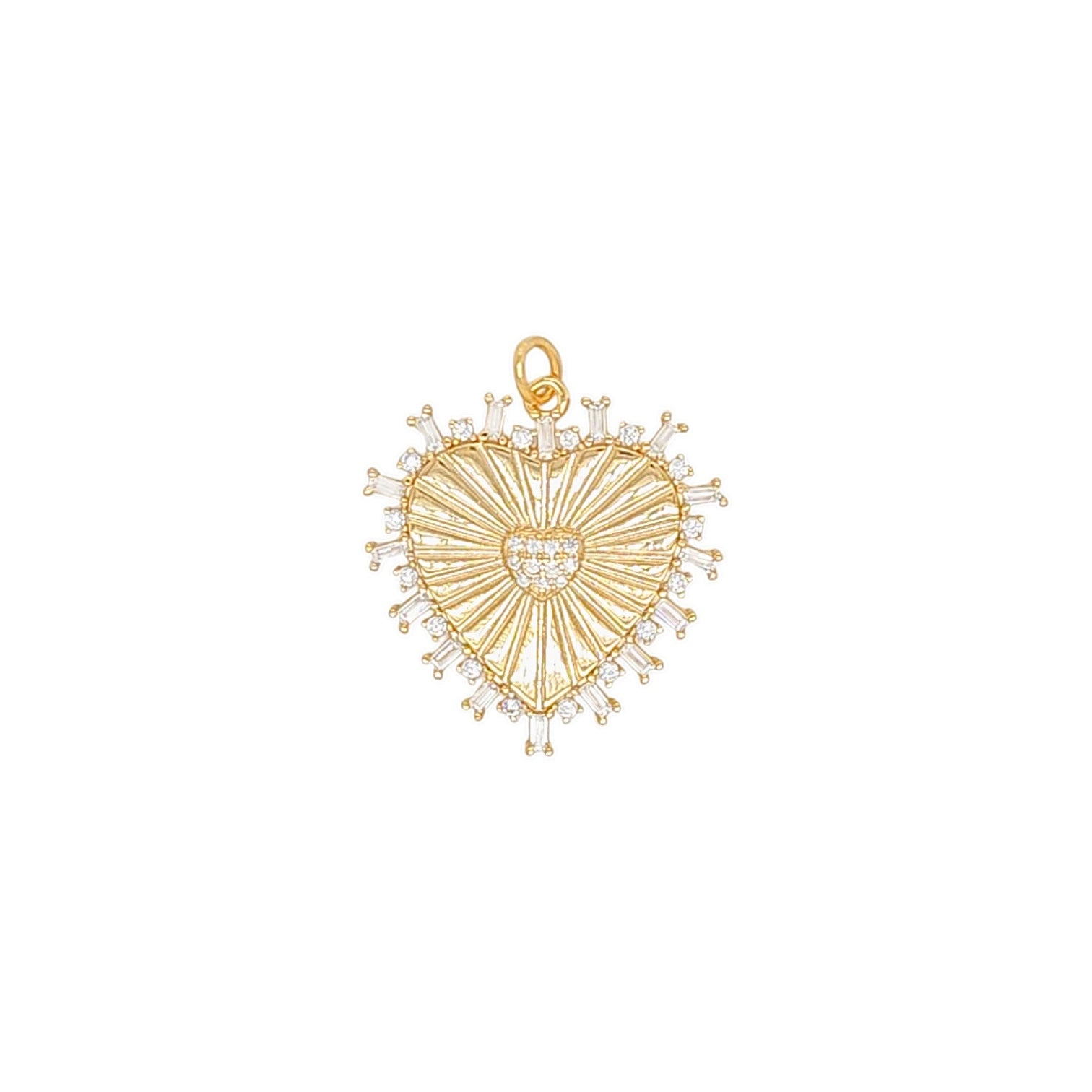 Valentina Royal Heart Medal Necklace in Gold - 18K Gold Plated Wholesale Jewelry