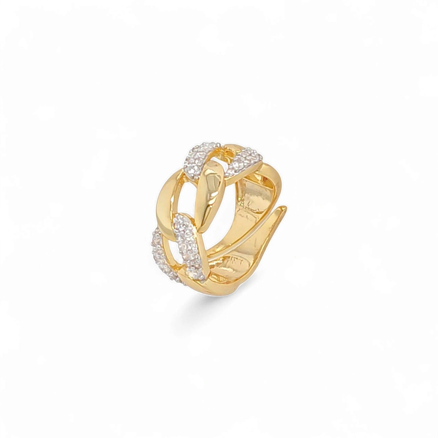 Amalfi CubanLink Eternity Band in Gold - 18K Gold Plated Wholesale Jewelry
