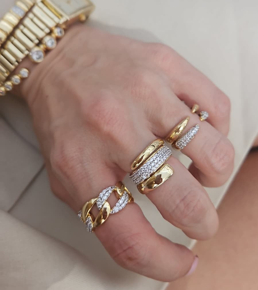Amalfi CubanLink Eternity Band view 2