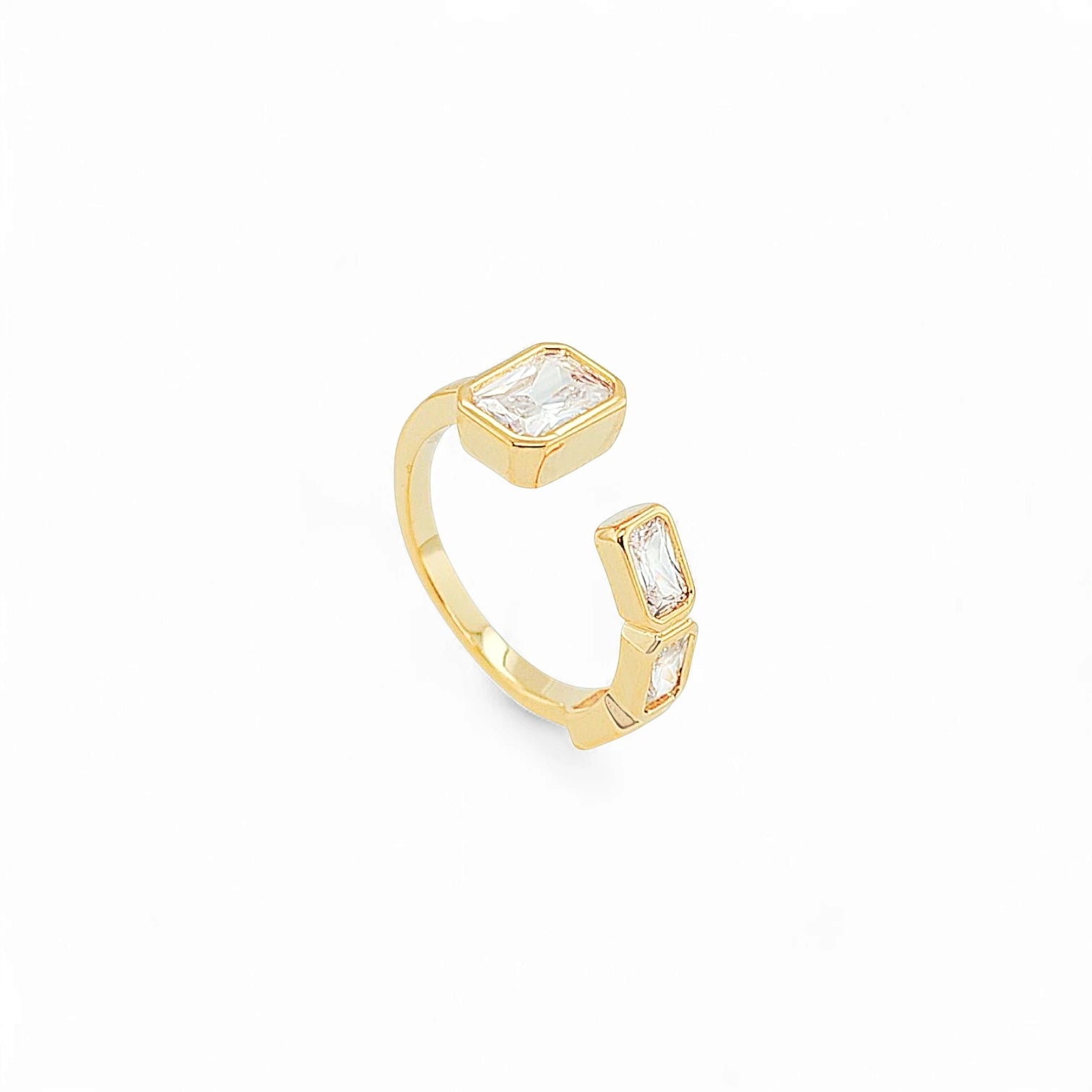 Regale Emerald Cut Pavés Cocktail Ring view 2