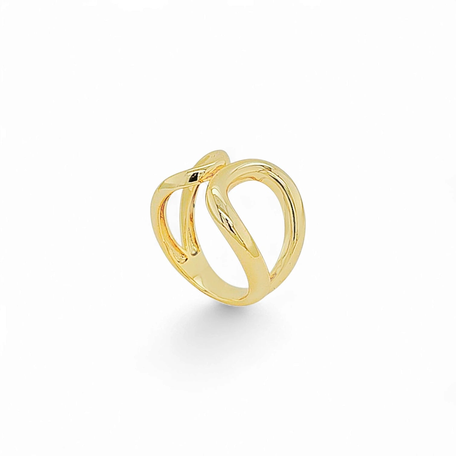 Bellissima Frequency Plain Cocktail Ring in Gold - 18K Gold Plated Wholesale Jewelry