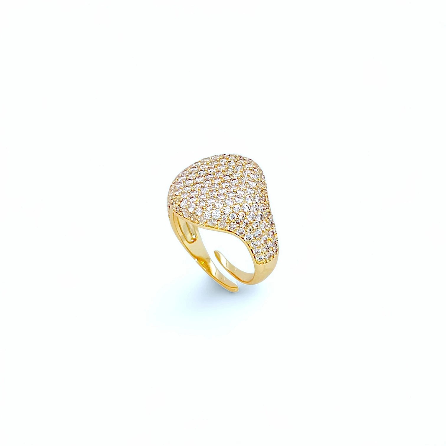 Fiore Pavee Princess Cocktail Ring in Gold - 18K Gold Plated Wholesale Jewelry