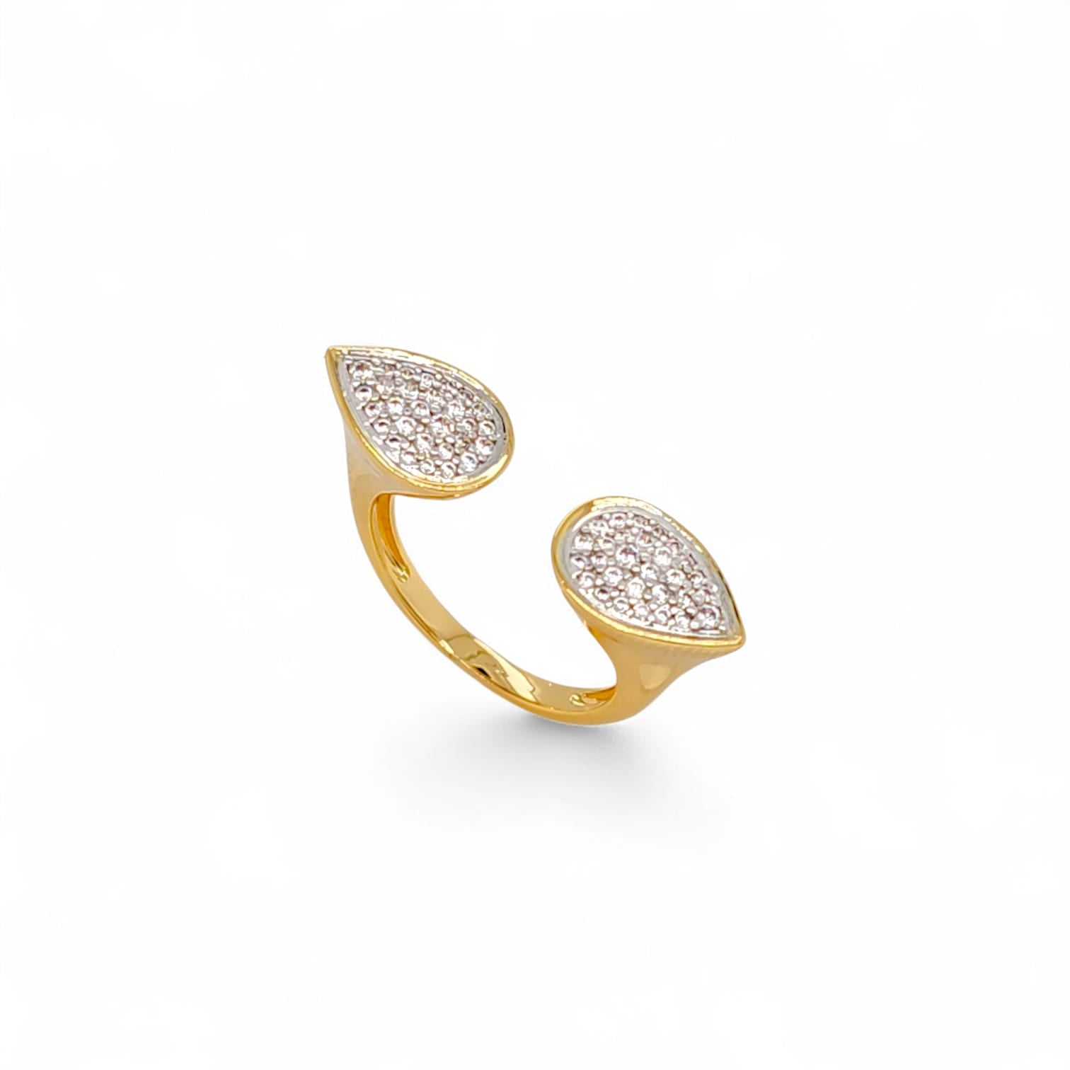 Preziosa Letty two tones Cocktail Ring in Gold - 18K Gold Plated Wholesale Jewelry