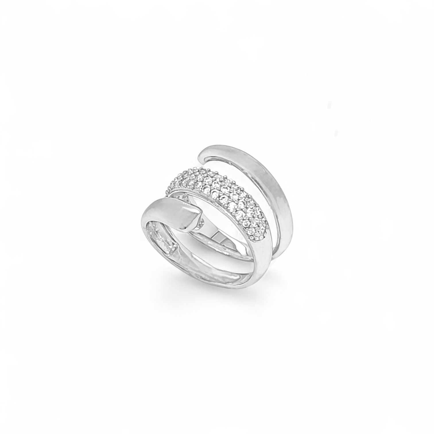 Venezia diamond s Two tones Eternity Band in silver - 18K Gold Plated Wholesale Jewelry