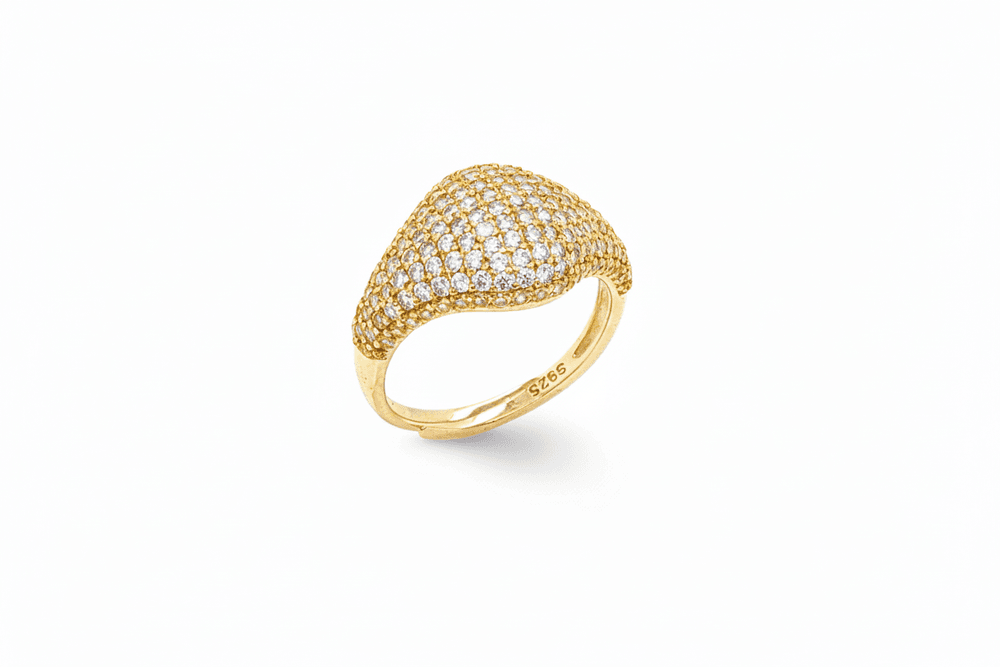 Fiore Pavé Pinky 18 GP Italian Craftsmanship Cocktail Ring view 3