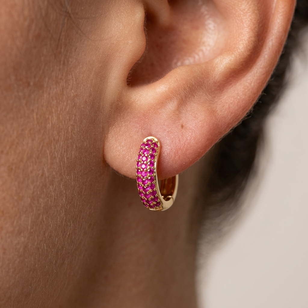 Lucia Excellence Huggie Hoops view 2