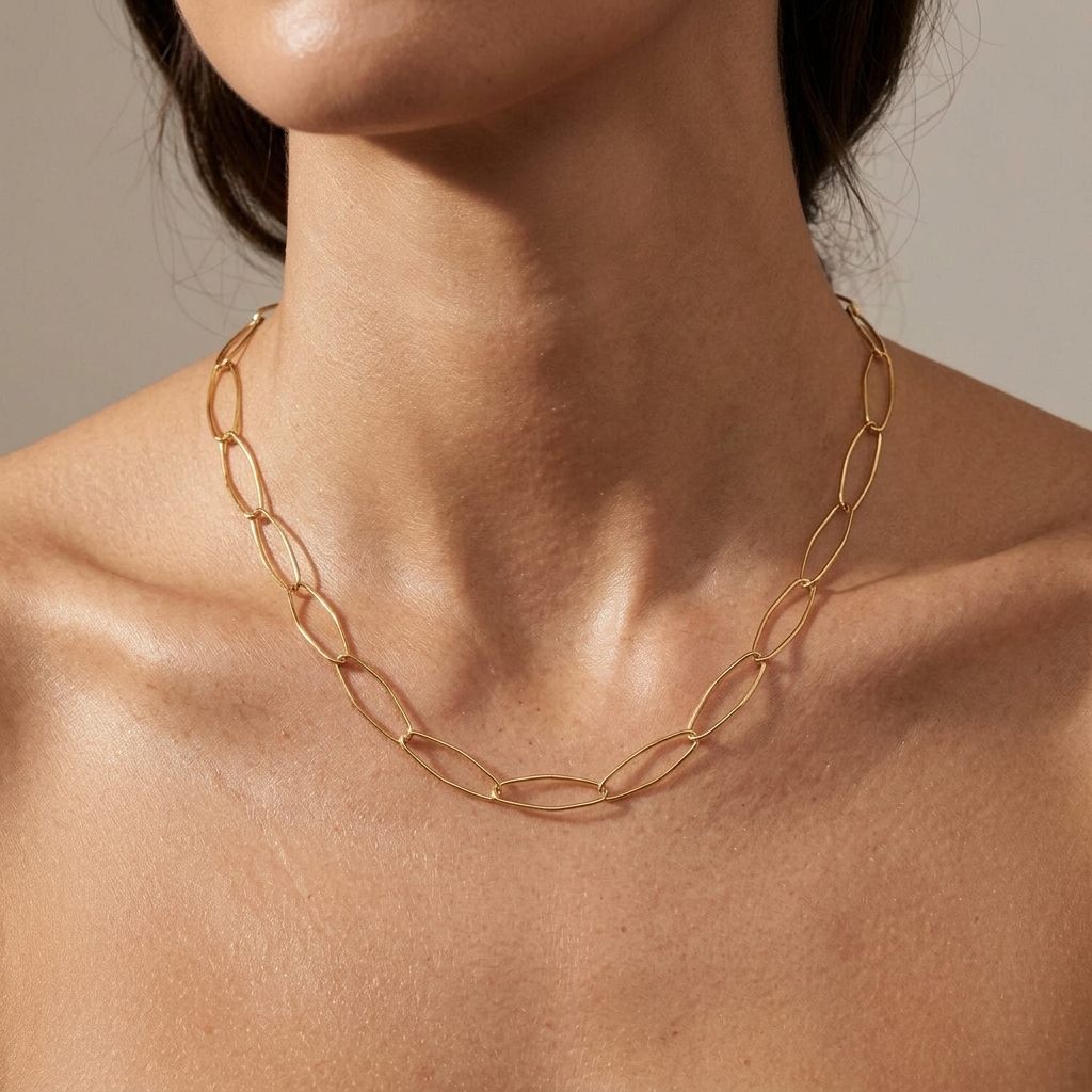 Chiara Oval Link Pendant Necklace view 2