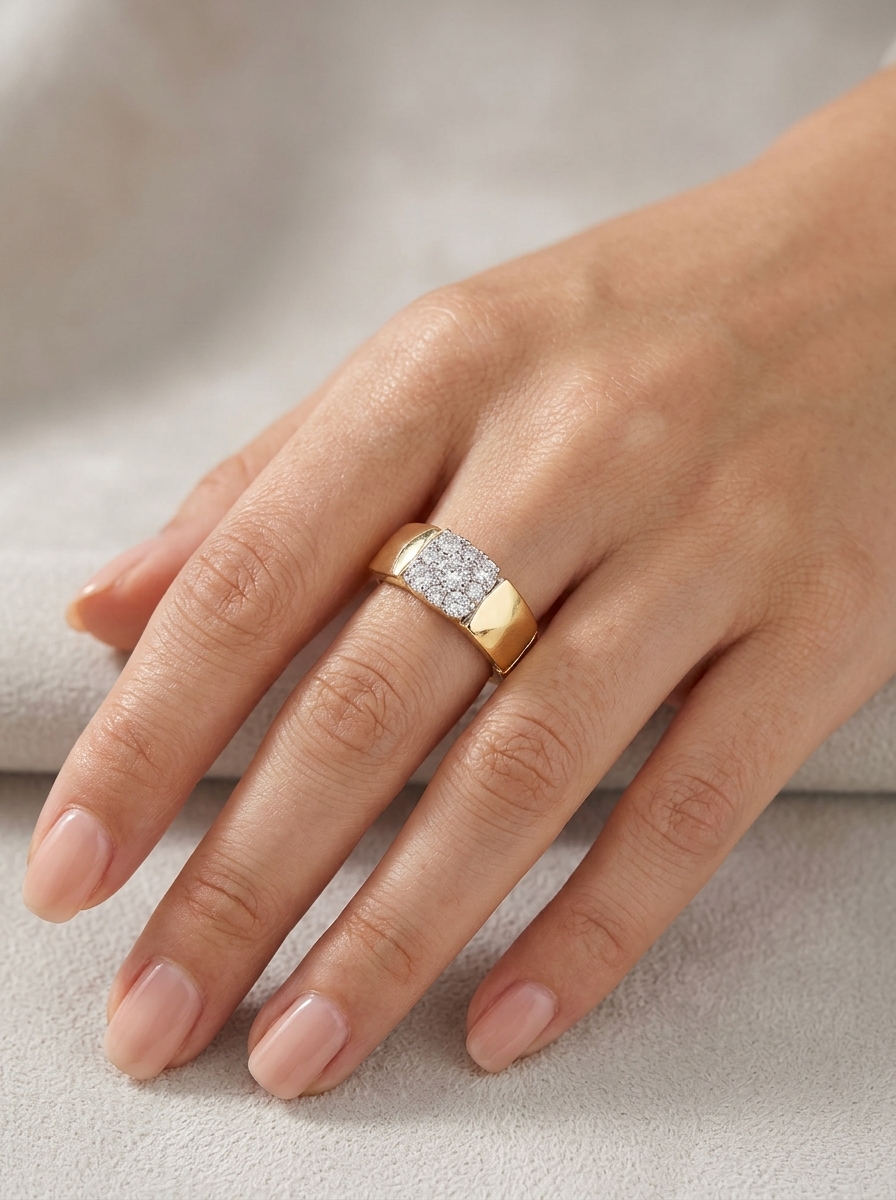 Gioia square Cocktail Ring view 2